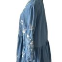 Philosophy  Dress Chambray‎ Embroidered Floral High Low Tunic Dress Size Large Photo 3
