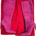 Christian Louboutin  Suede Magenta Pointed Toe Mid Calf Boots Size 39.5 Photo 1