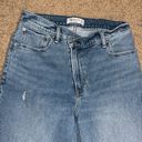 Abercrombie & Fitch  ‘90s Straight Ultra High Rise Criss-Cross Blue Jeans 30 / 10 Photo 2