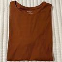 Nine West  Pumpkin Colored Short Sleeve Ribbed Tee Size XL Photo 3