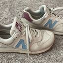 New Balance  574 Beige Baby Pink Ecru Blue Photo 3