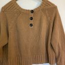 Fossil  Women’s Tan Long Sleeve 100% Cotton Chunky Crewneck Cropped Sweater Small Photo 7