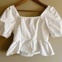 4S13NNA NWT White Peplum Crop Top Photo 3