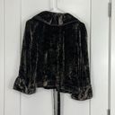 Tahari  Small Dark Brown Velvet Ruffle Bell Sleeve Silk Sweater Jacket Shrug Photo 8