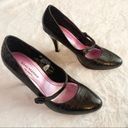 Isaac Mizrahi  Brown Faux Croc Leather Mary Jane Heels Size 5.5 Photo 3