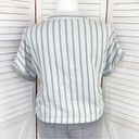 Thread and Supply  Striped Button Front Crop Shirt White Gray XL Photo 3