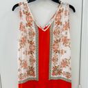 Violet+Claire  Orange Boho Floral Sleeveless V-neck Tank Blouse- Size Medium Photo 0