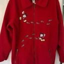 Disney Vintage Red  Zip Up Fleece Jacket Photo 0