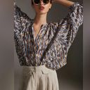 Pilcro  Anthropologie Sidney Purple Motif Batwing Shirt Blouse Sz XXS Wom… Photo 2