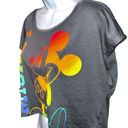 Disney  charcoal gray hi/low cropped mickey mouse top. Photo 2