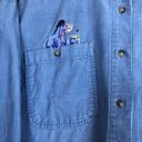 Disney Vintage  Winnie The Pooh & Tigger BLUE Corduroy Button Up Shirt Size XL Photo 2