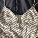 West of Melrose Brown and White zebra print corset party top Photo 0