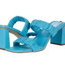 Guess Aindrea Women’s Turquoise Leather Shirred Heel Sandals Sz 7.5 Photo 0