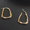 18K Gold Plated Geometric Square Hoop Earrings for Women Photo 1