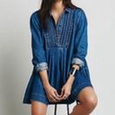 Free People  Baby Blues Denim Tunic in Robins Blue Dress Western Small Photo 2