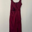 Nasty Gal deep red  asymmetrical midi dress Photo 2