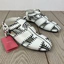 Farm Rio  Whipstitch Embroidered Palm Tree Vegan Sandals 9.5 Black & White $195 Photo 0