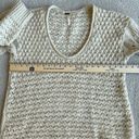 Free People  Cream Oversized Chunky Knit Wool Blend Sweater Women’s Size Medium Photo 5