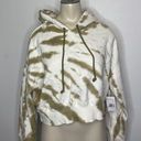 Good American  Women's Size 2 Cropped & Cool Hoodie White Tan Putty Tie Dye NWT Photo 0