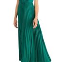 Calvin Klein  Womens Green Woven Halter-mock-neck Sleeveless Maxi Formal Dress 4 Photo 3