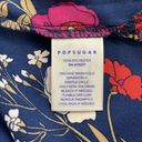 Popsugar  Blue Floral Print Long Sleeve Button Down Blouse Size 1X Photo 8