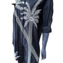 Badgley Mischka  Small Tunic Dress White Black Palm Tree Embroidered NEW NWT Photo 1