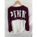 PINK - Victoria's Secret VS Pink Color Block Graphic Sweatshirt Size Medium Photo 4