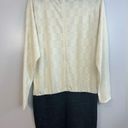 Esley NWT  Cream and Black Faux Leather Long Sleeve Sweater Dress Size Large Photo 1