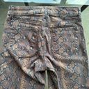 L'AGENCE L’AGENCE Margot High Rise Cropped Skinny Python Snake Print Jeans Brown 25 NWOT Photo 12