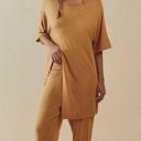 Free People New  two-piece lounge set oversized shirt SZ XS SUN RAY SLIT TEE SOFT Photo 0