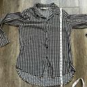 Houndstooth Big Dart Button Down Black and White  Shirt Women’s Size Medium UK 12 Photo 6