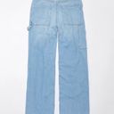 American Eagle Dreamy Drape Stretch Super High-Waisted Baggy Wide-Leg Jean in Easy Breezy Blue Photo 4