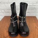 BCBGeneration BCBG Leather Buckram Option HEELED LOW BOOTS w/studs & buckles like new Photo 1