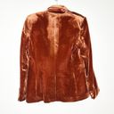 Mango  Womens Velvet Suit Blazer Button Front Lapel-Collar Welt Pockets Brown M Photo 3