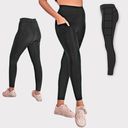 Macy's Pocket Black Activewear Leggings | Medium Photo 1