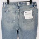 Good American New  Good Classic Distressed Straight Leg Jeans Indigo046 Photo 11