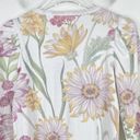 Chaser NWT  Floral Ribbed Hook and Eye Puff Shoulder Henley Top Shirt Size Small Photo 10