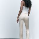 ZARA NWT  Cream FULL-LENGTH SATIN TROUSERS. Size Medium. Photo 2