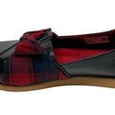 Toms  Black Patent Leather Slip On Dress Shoes Red Buffalo Plaid Bow Size 8.5 Photo 78