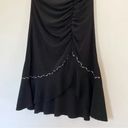 H.L Vintage Y2K Rhinestone Ruched Midi Skirt Black Size M Size M Photo 6