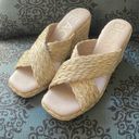 Beach By Matisse Bondi Womens Crisscross Woven Raffia Wedge Sandals Tan 9 NWOT Photo 2