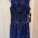 Gabby Skye  NWT Fit & Flare Dress Women Size 6  Royal Blue & Black Velvet… Photo 3