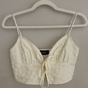 Cider Lace Up White Crop Top Photo 0