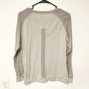 Lululemon  Women's Runamuck Size 6 Gray Striped Henley Top Long Sleeve Athleisure Photo 3