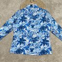 Gottex  Tops 1/4 Zip Longsleeve Floral Printed Blue High-Neck Golf Size L Photo 7