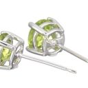 Giani Bernini  CZ 925 Silver STUD EARRINGS 1/4” Green Peridot Birthstone August Photo 7