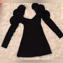 Cult Gaia NWOT  Adelie Knit Puff Long Sleeves Black Mini Dress sz XS Photo 5