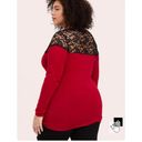 Torrid  Pullover Lace Yolk Sweater Red Black Size 0 / Large Photo 1