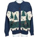 Northern Reflections Vintage  Nature Scene Wool Blend Button Down Sweater Large Photo 1