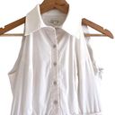 Shoshanna  Collared Tiered Sleeveless Button Shirt Dress Fit and Flare White 4 Photo 2